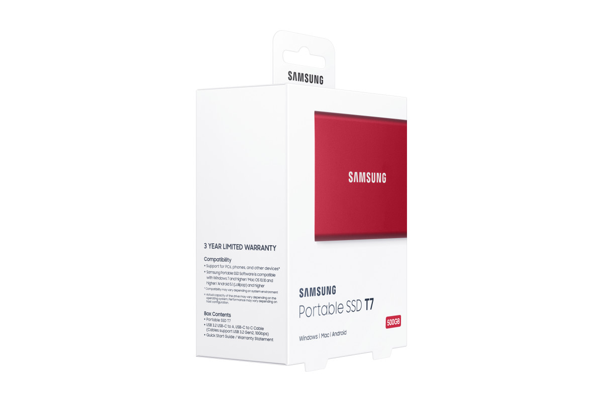 SSD Ext 500GB T7 USB3.2C G2 Red