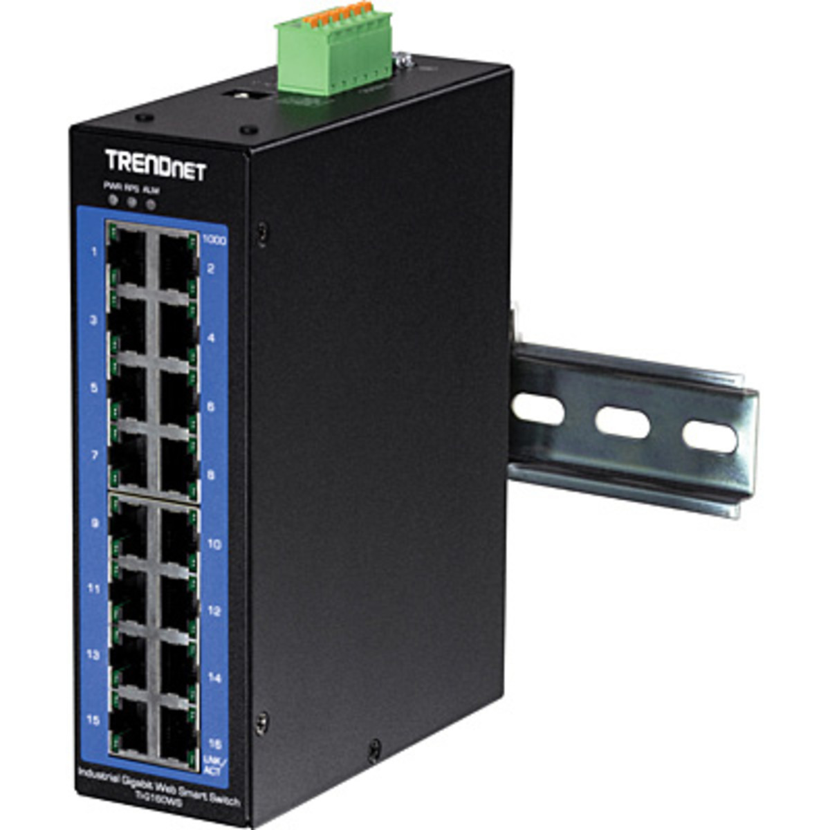 16-Port Indus. Gig WS DIN-Rail Switch
