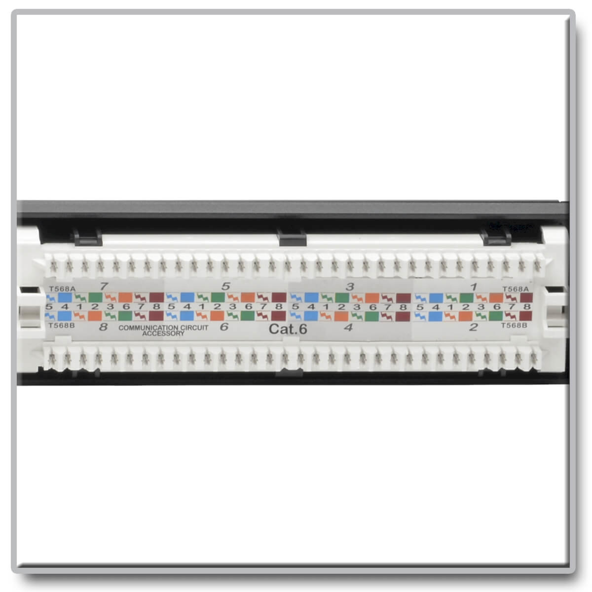 Cat6 PoE Patch Panel 24-Port 110 568A/B