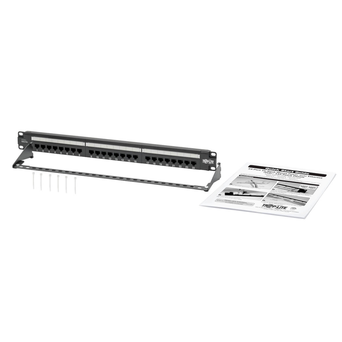 Cat6 PoE Patch Panel 24-Port 110 568A/B