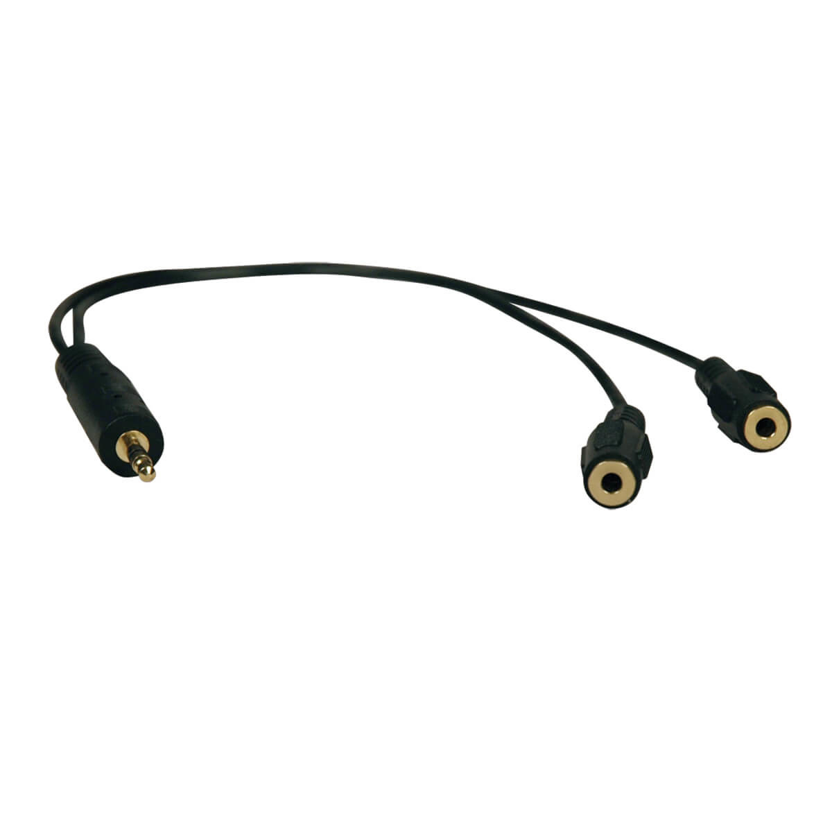Mini Stereo Y Adapter 3.5mm-2x3.5mm 1ft