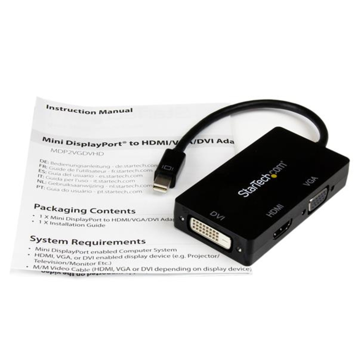 Mini DP-VGA/DVI/HDMI Adapter 3-in-1