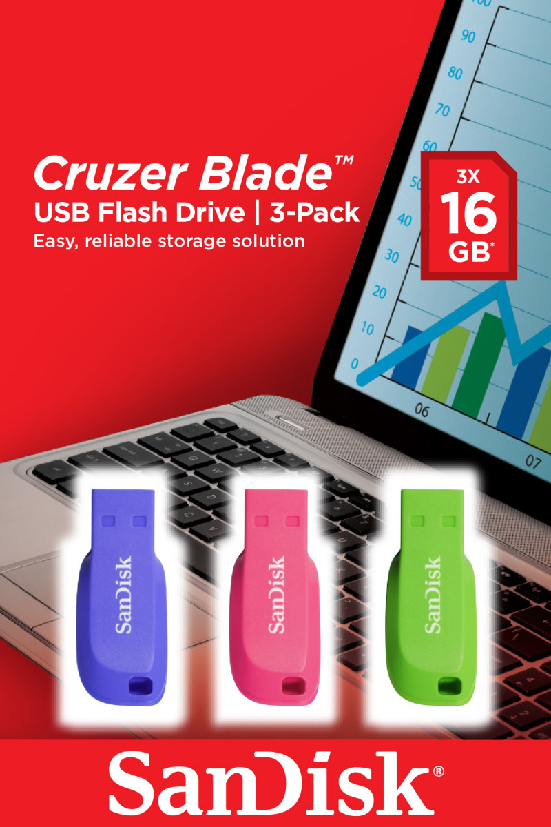 FC Cruzer Blade USB2 3-Pack - 3x 16GB