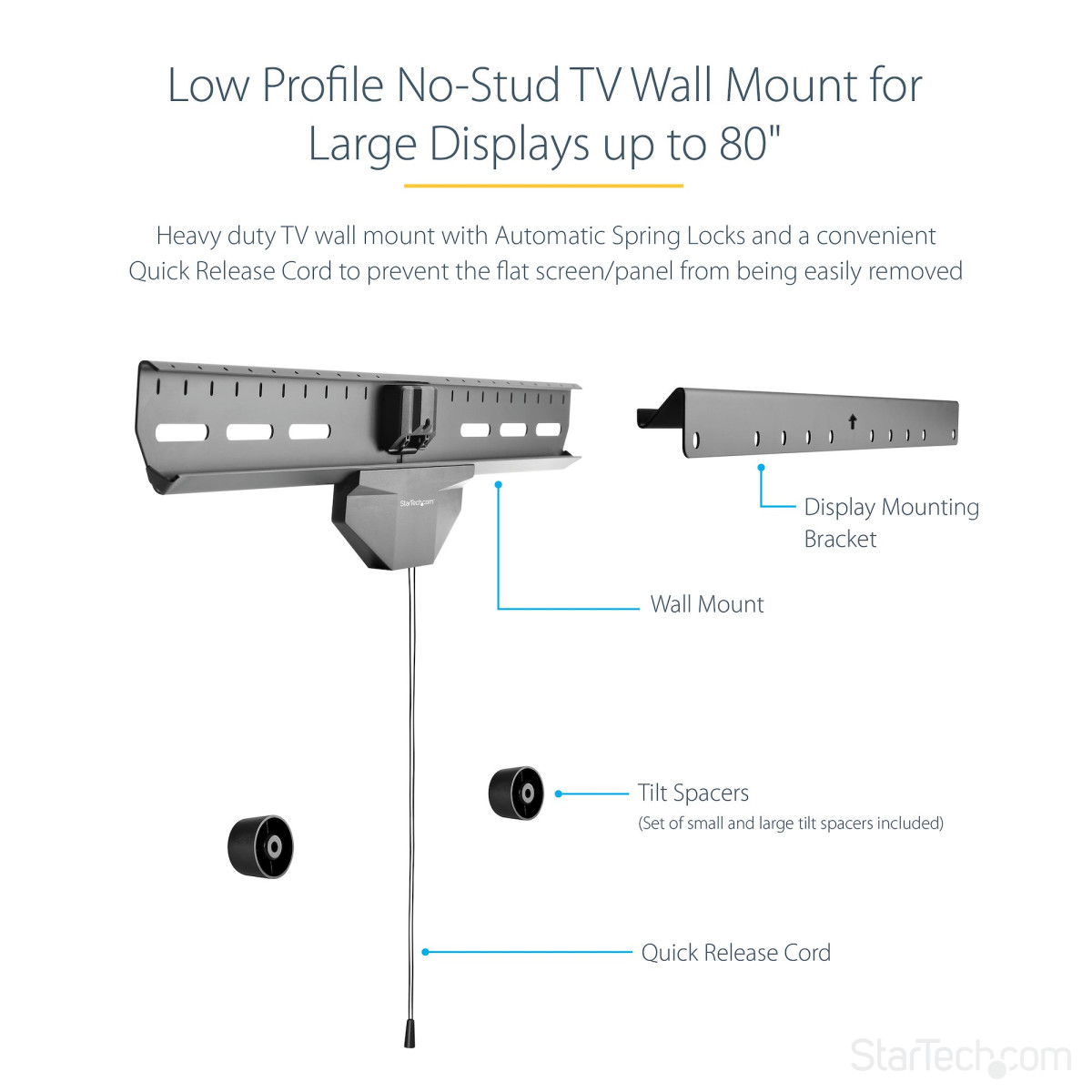 No-Stud TV Wall Mount - 80 inch (110lb)