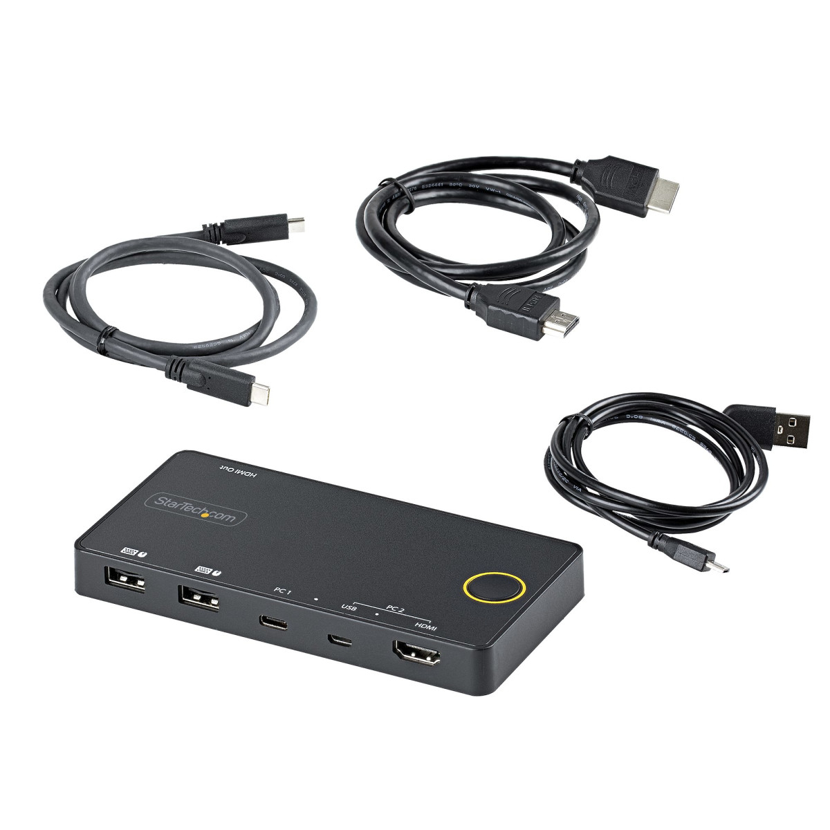 2 Port USB-A + HDMI/USB-C KVM Switch 4K