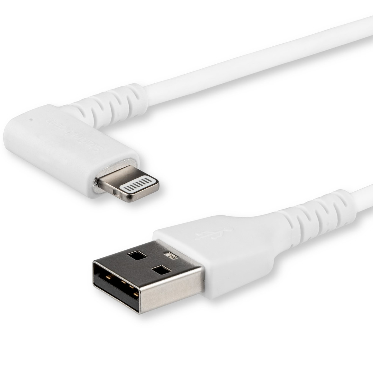 Cable - White Angled Lightning to USB 1m
