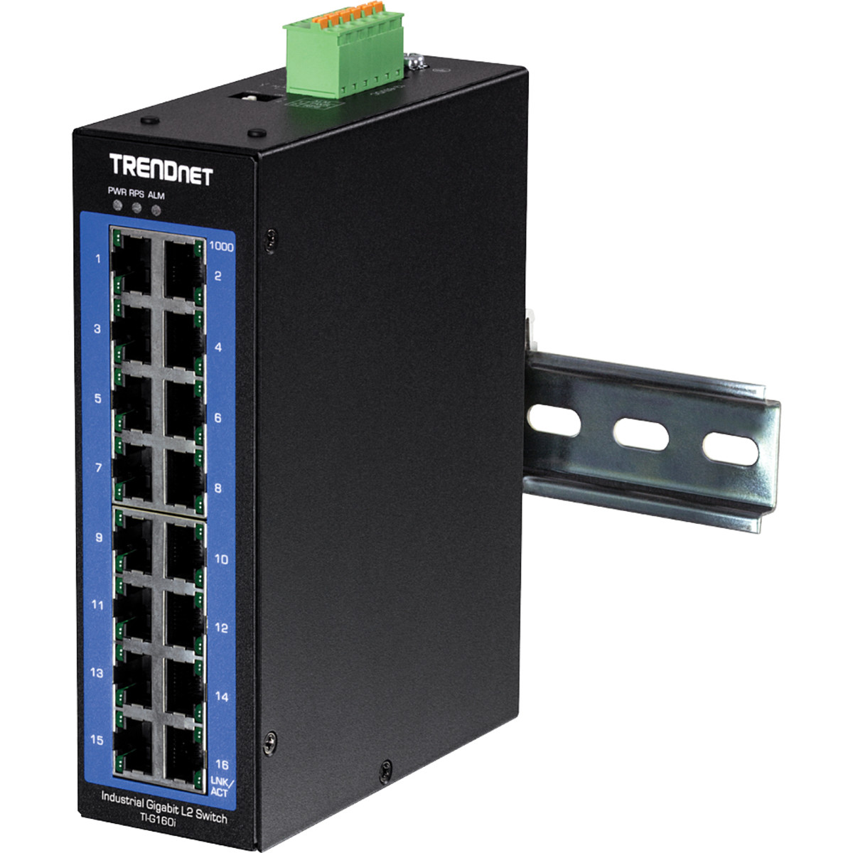 16-Port Industrial L2 DIN-Rail Switch