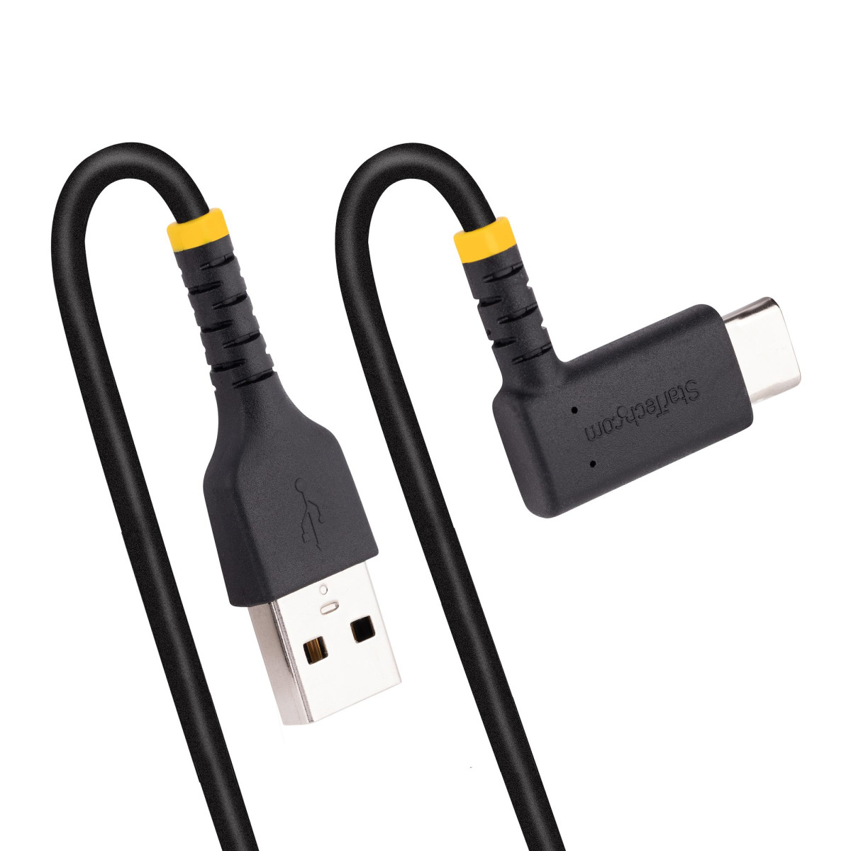 1ft USB A To C Charging Cable Angled