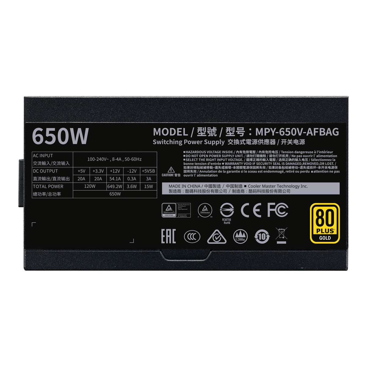 PSU  V Gold V2 650W A/UK Cable