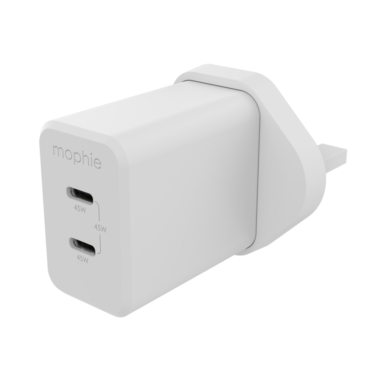 Wall Adapter-USB-C-DUAL-45W-GAN-White