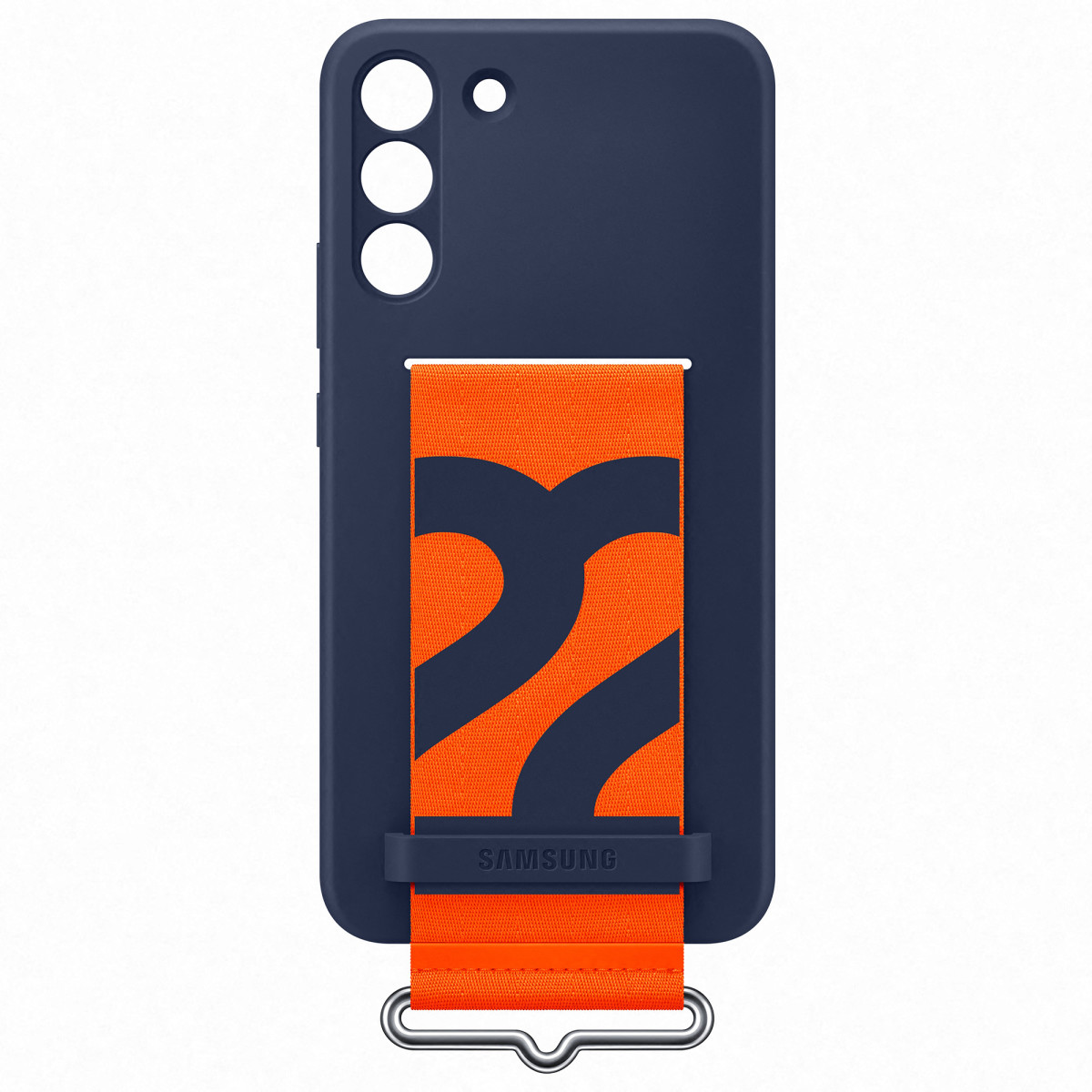 S22+ Silicone Cover with Strap Navy