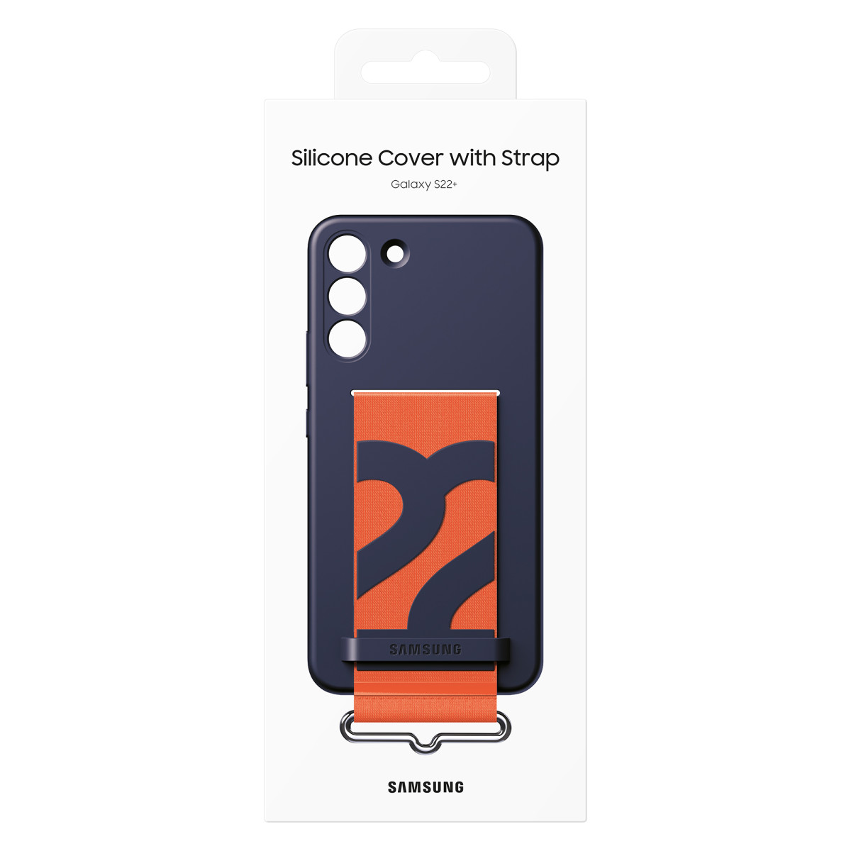 S22+ Silicone Cover with Strap Navy