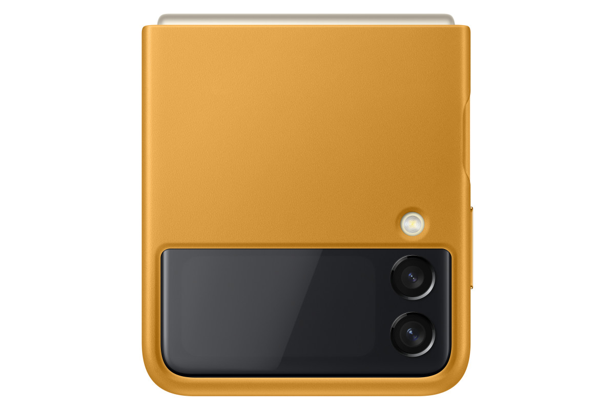Z Flip3 Leather Cover Mustard