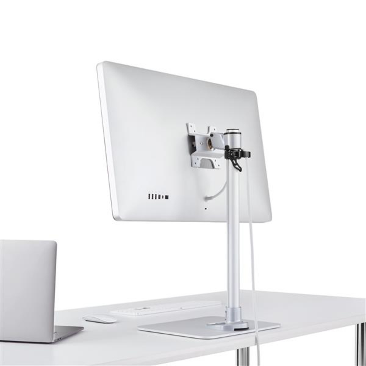 Desktop monitor stand with cable hook
