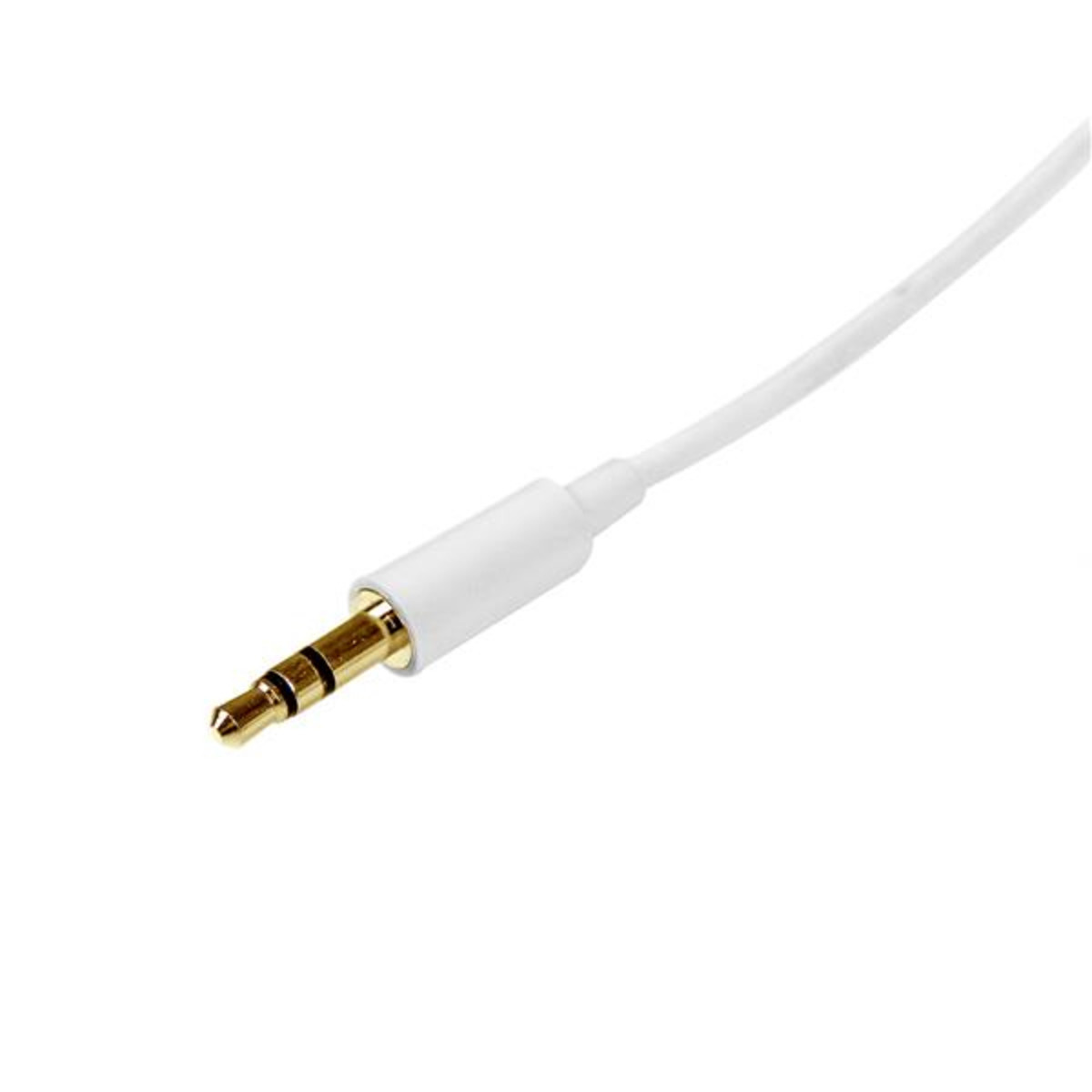 2m White Slim Stereo Audio Cable