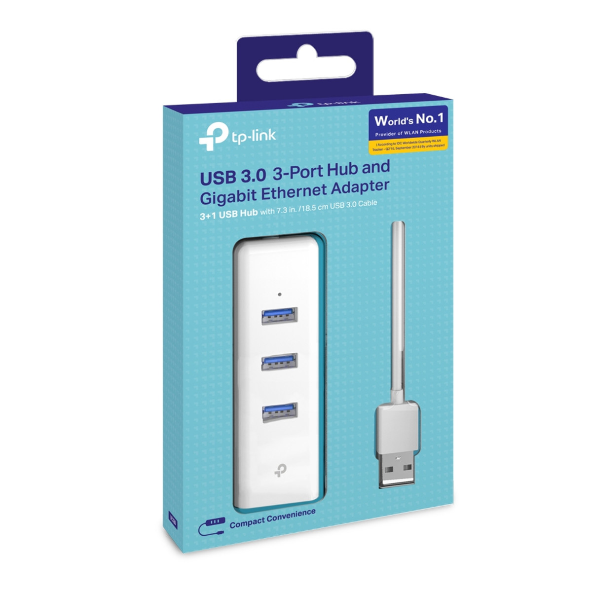 3-Port USB 3.0 Hub GB Ethernet Adapter
