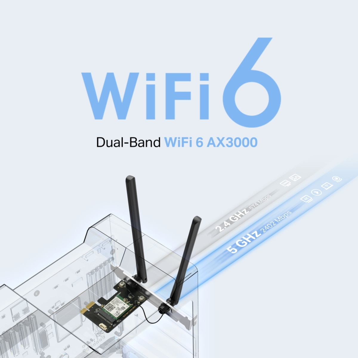 AX3000 Wi-Fi 6 Bluetooth PCIe Adapter