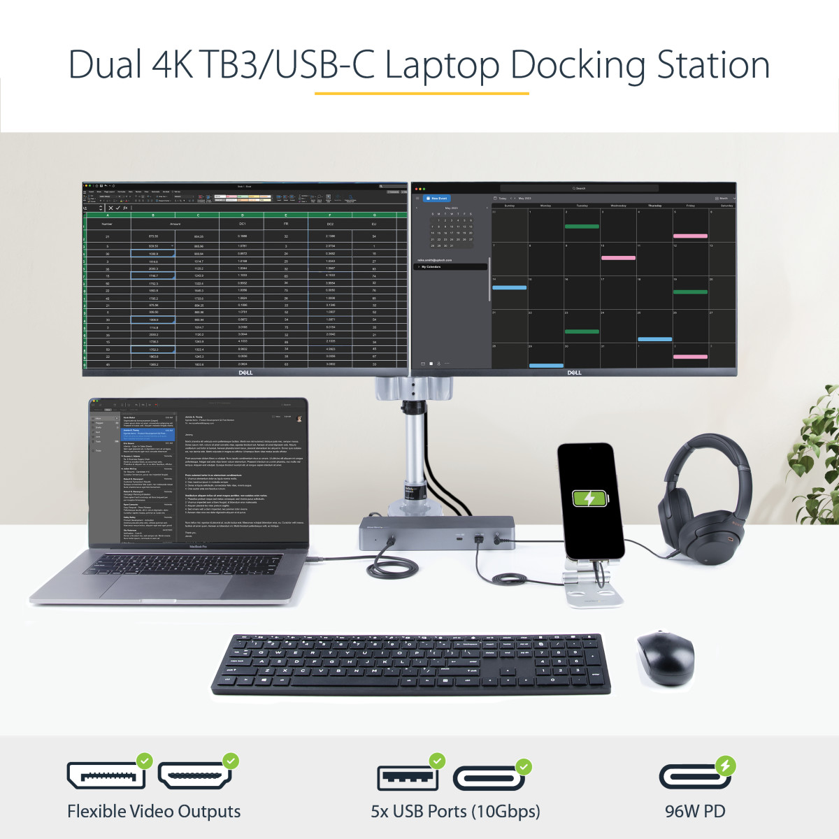 Thunderbolt 3 Dock USB-C /Dual 4K/96W PD