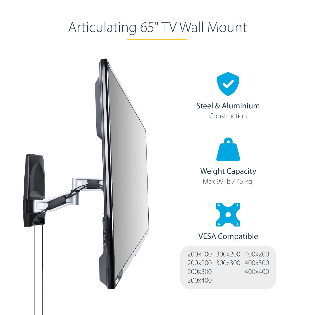 Corner Articulating TV Wall Mount VESA