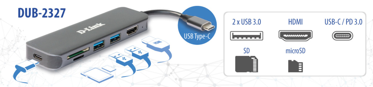 6-in-1 USB-C Hub With HDMI/Card Reader