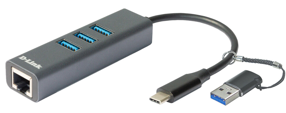 USB-C/USB To Gb Adapter With 3 USB 3.0 P