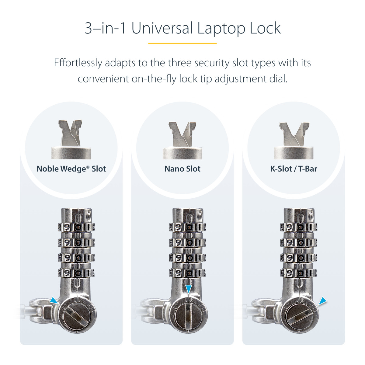Universal Laptop Lock 6.6ft (2m) Cable