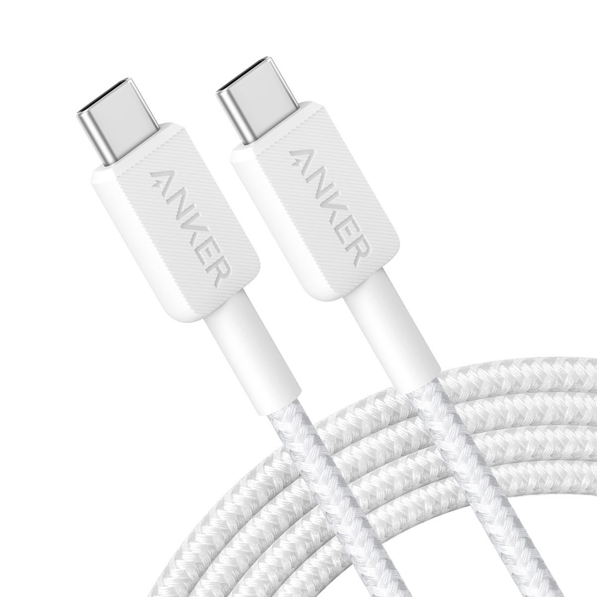 322 USB-C USB-C Cable 6ft Braided White