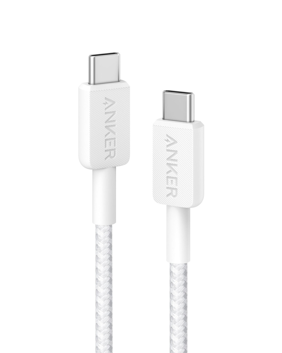 322 USB-C USB-C Cable 3ft Braided White