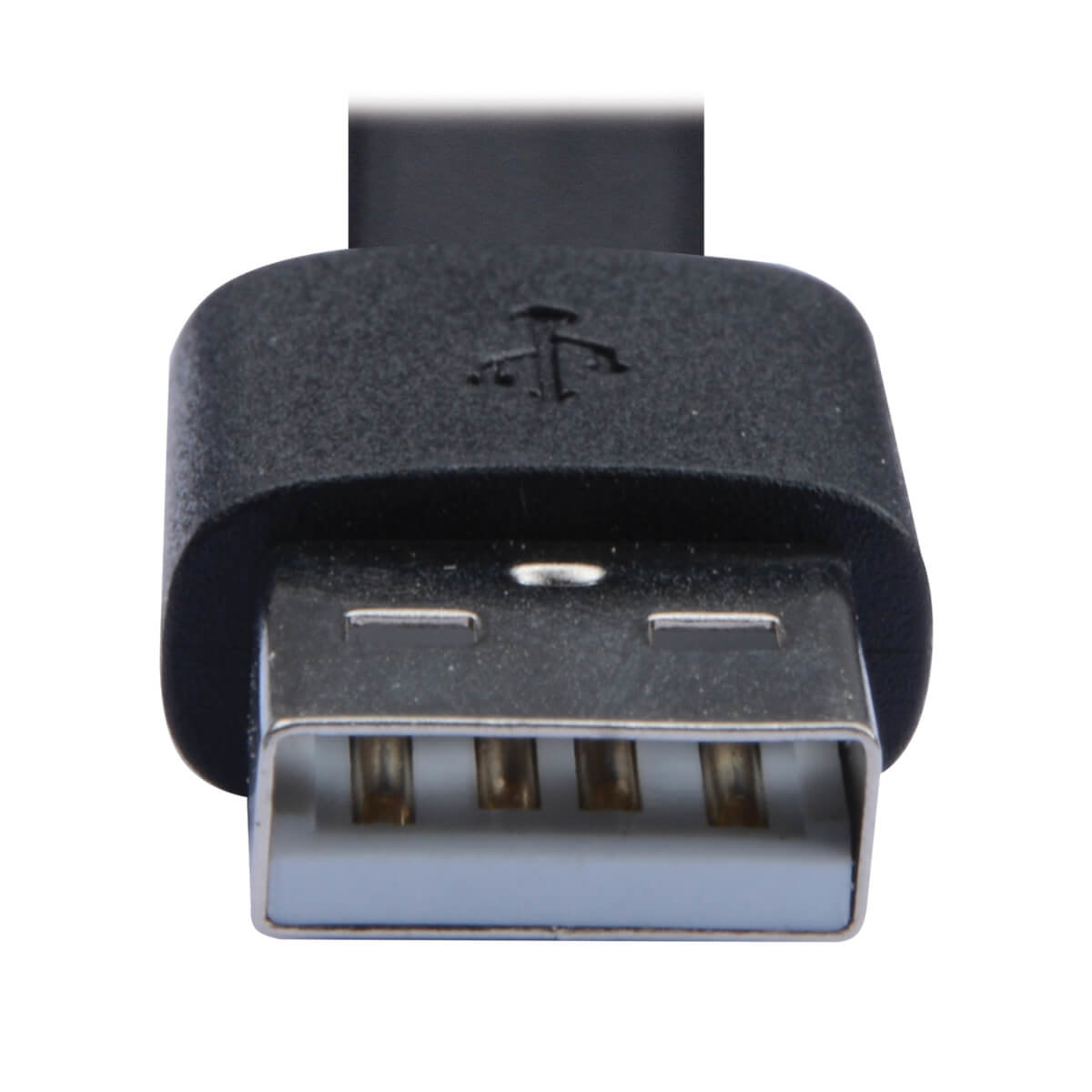 USB-A To USB-C Flat Cbl Thndr 3 Blk 0.9M