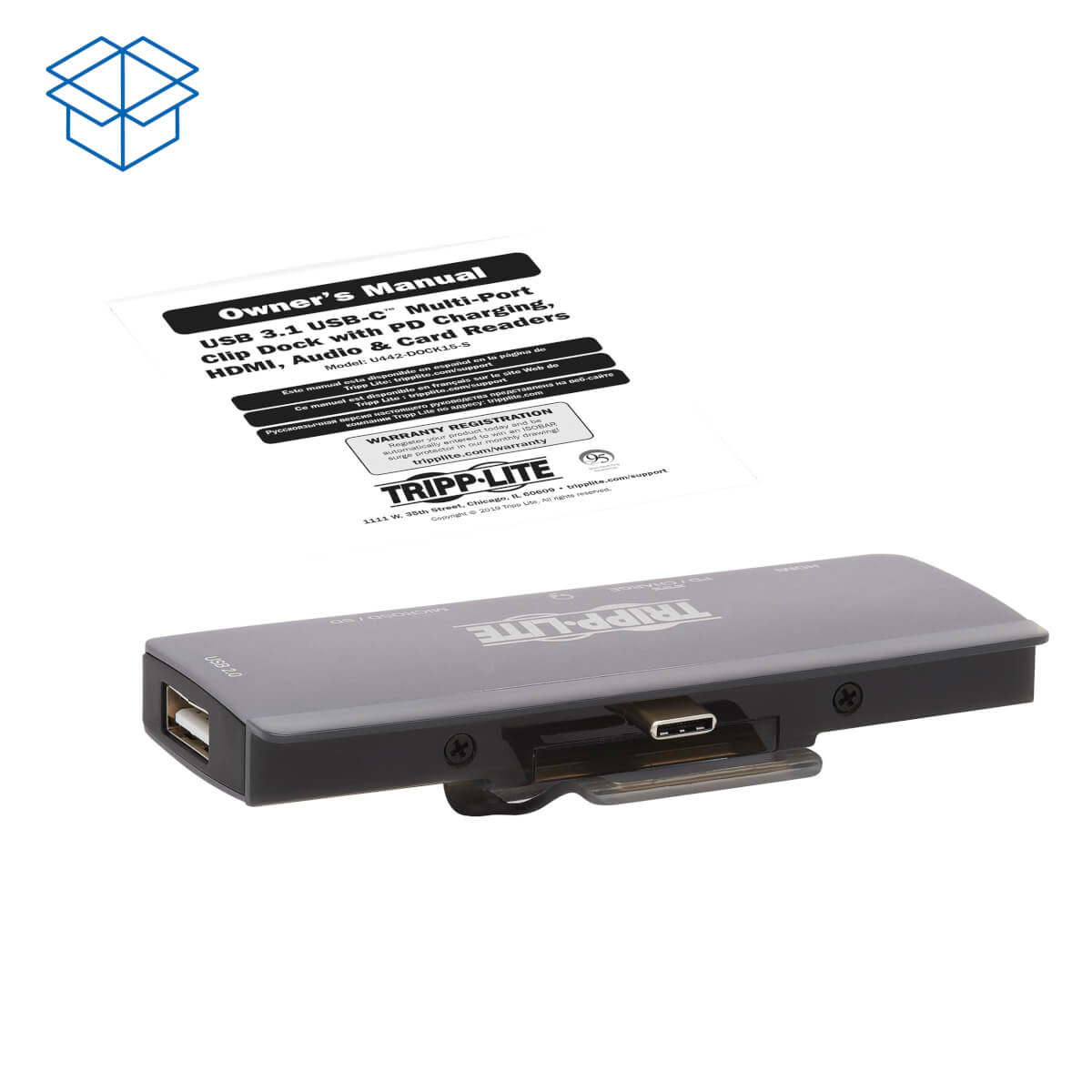 USB-C Dock Stat HDMI 4K PD Chrg Thndr 3