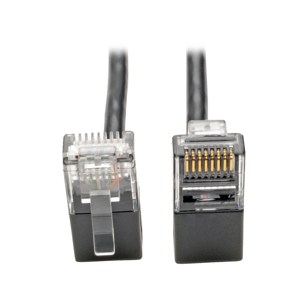 Cat6 Snagless Rt-Angle Slim Black 0.61 m
