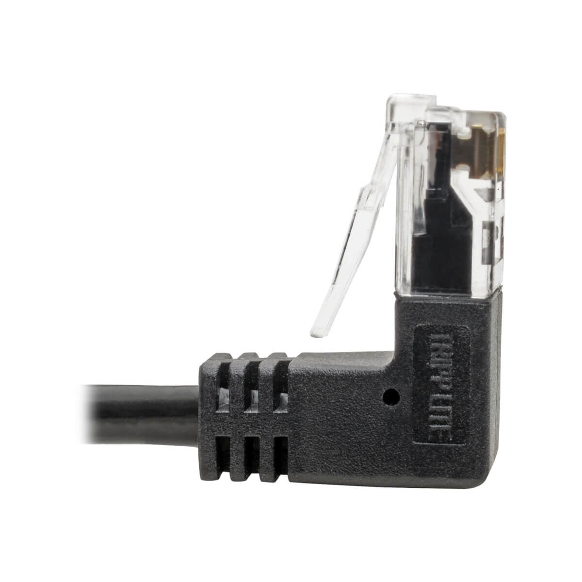 Cat6 Snagless Rt-Angle Slim Black 0.61 m