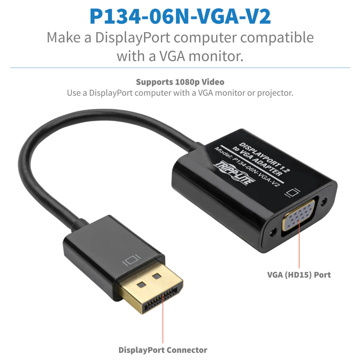 DP 1.2 to VGA Active Converter