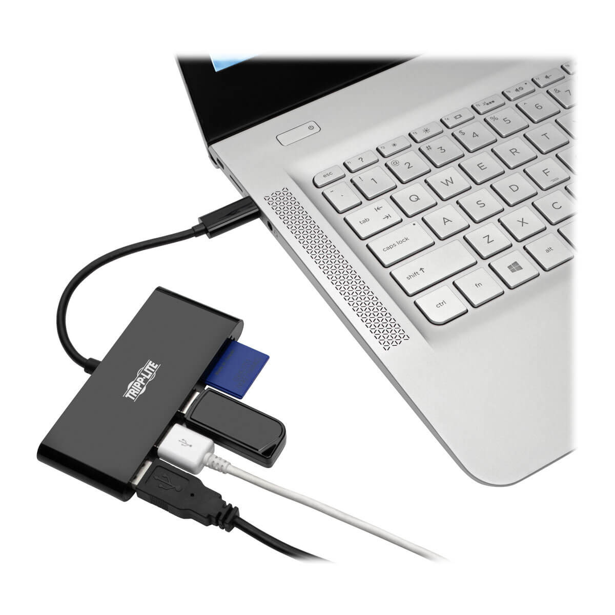 USB C Hub w/ 3x USB-A Memory Card Reader