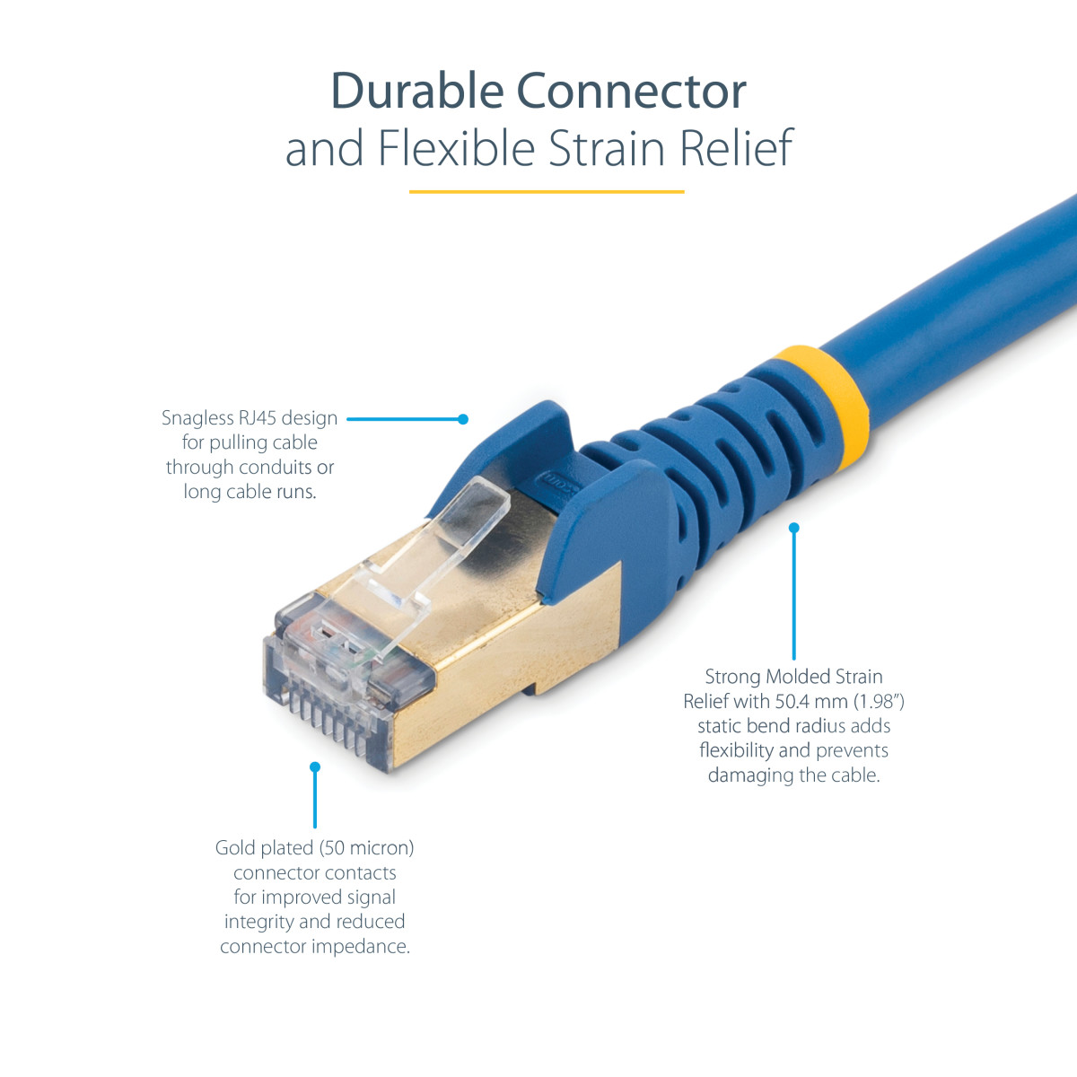 2m Blue Cat6a Ethernet Cable - STP