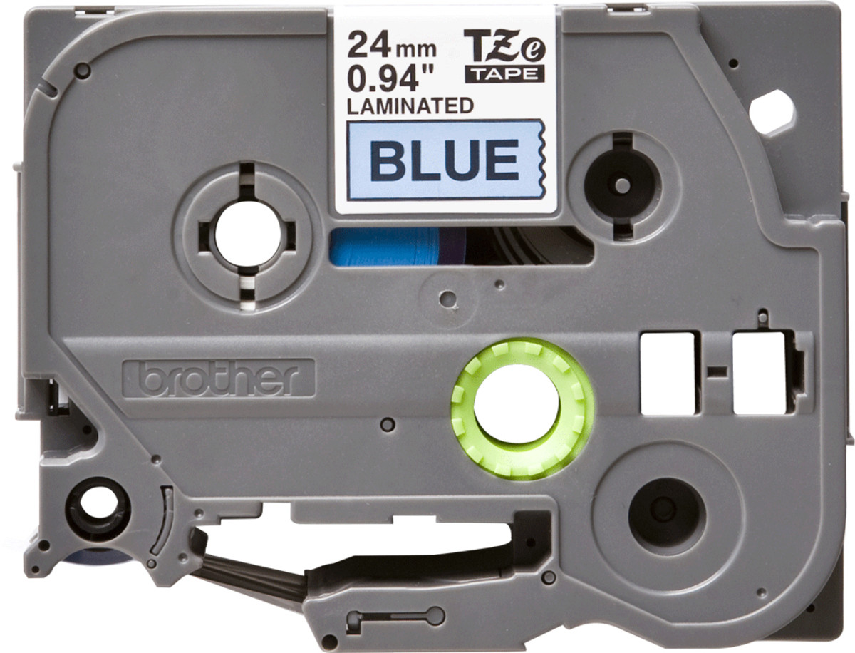 TZE551 24mm Black On Blue Label Tape