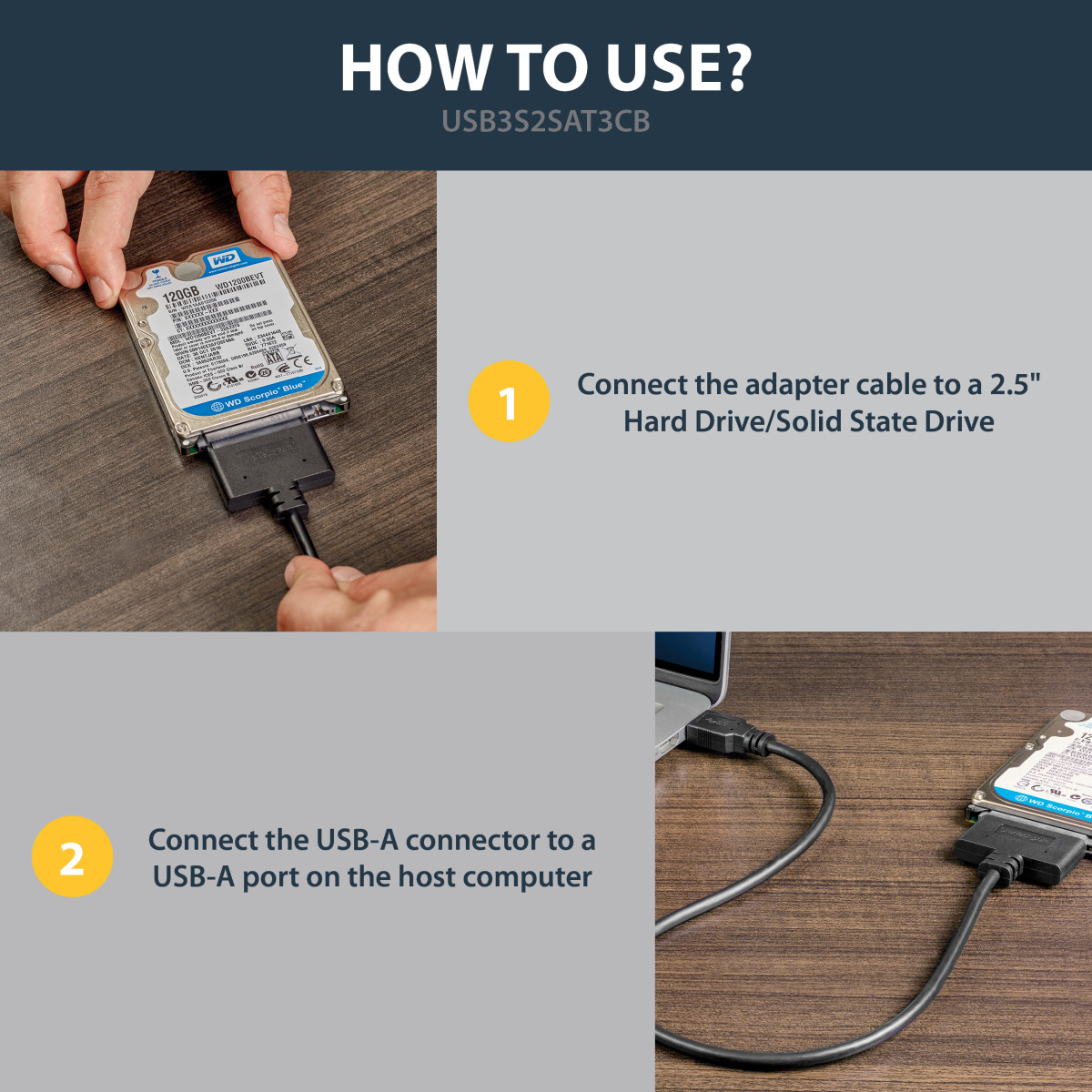 USB 3.0 -2.5 SATA III HD Adpt Cable