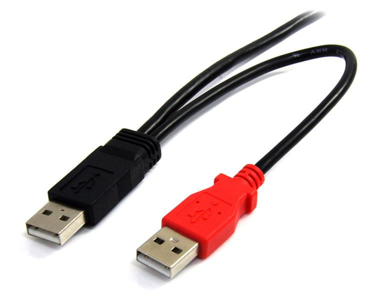 6 ft USB Y Cable for External Hard Drive