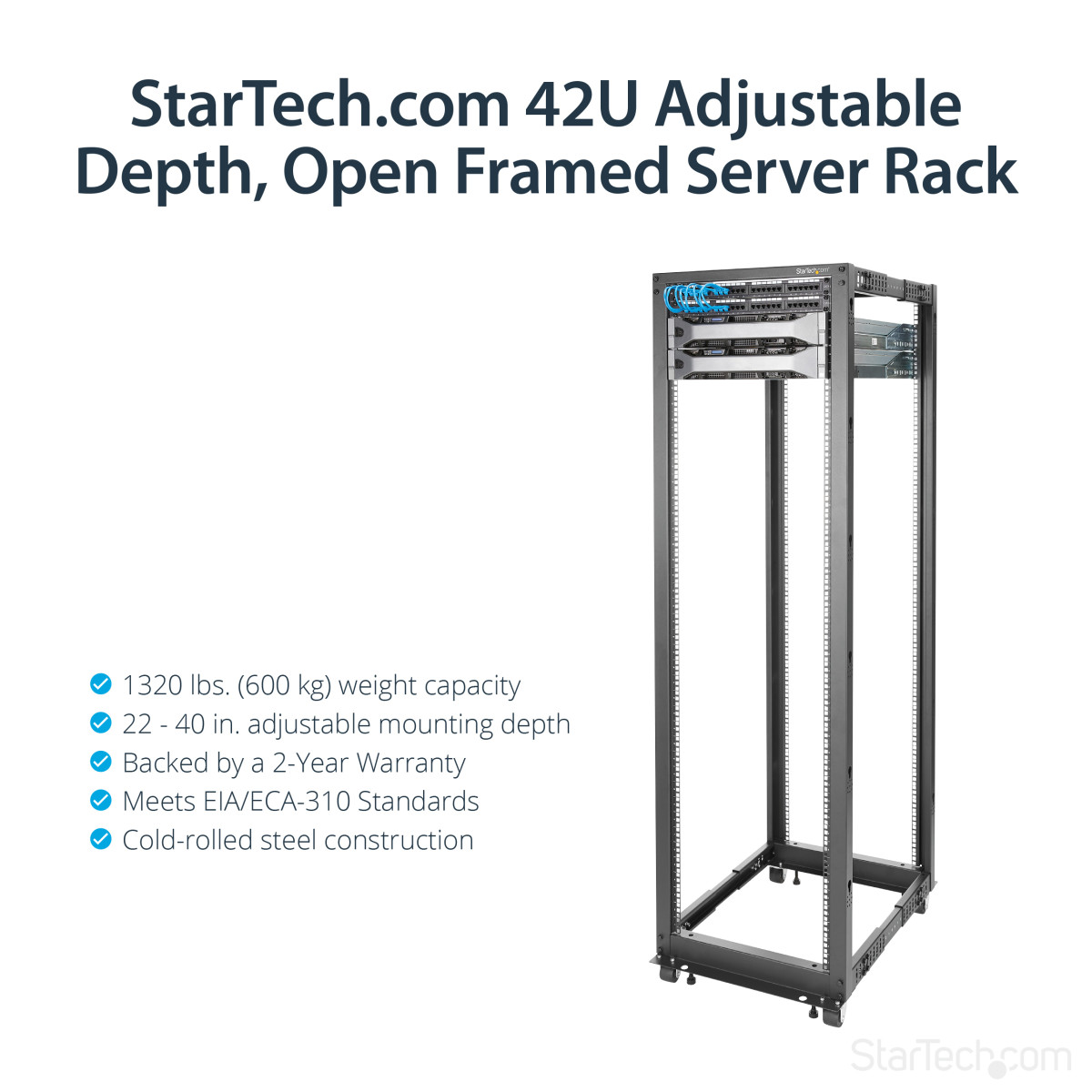 42U Adjustable Open Frame 4 Post Rack
