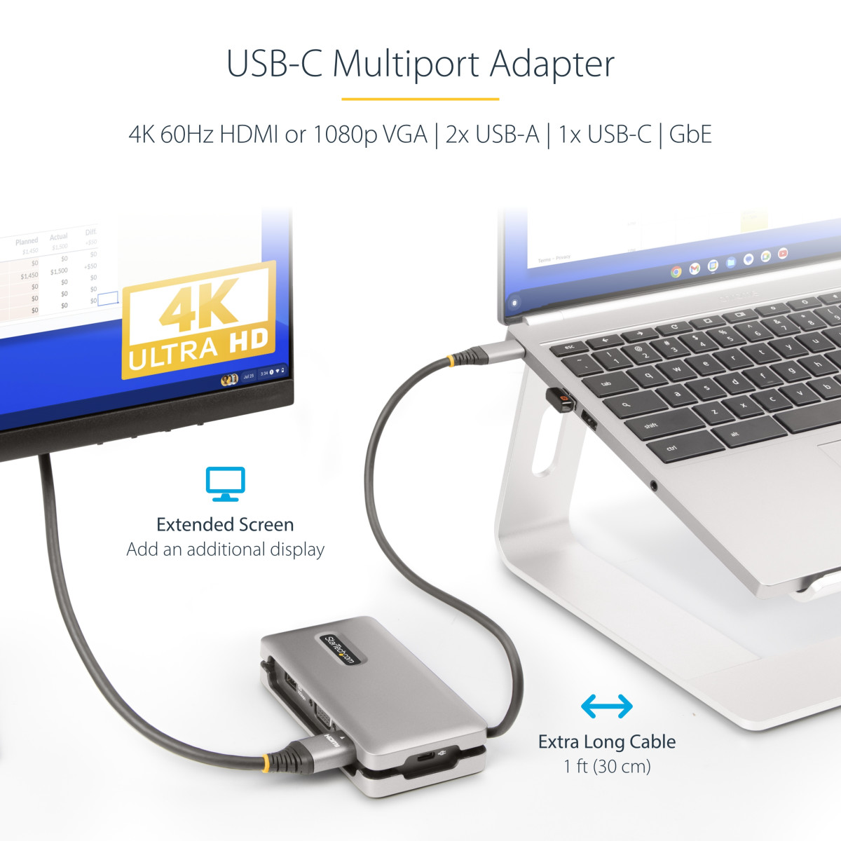 USB-C Multiport Adapter HDMI/VGA Hub
