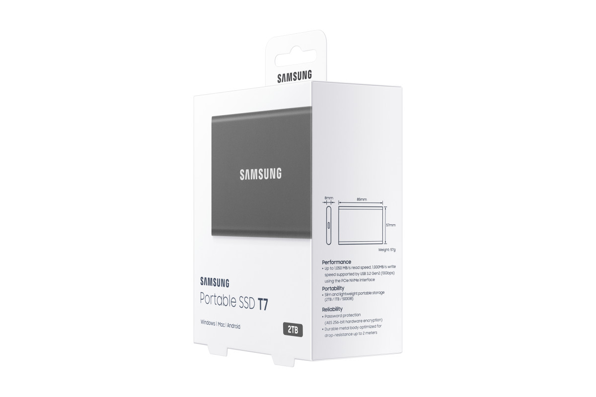 SSD Ext 2TB T7 USB3.2C G2 Grey