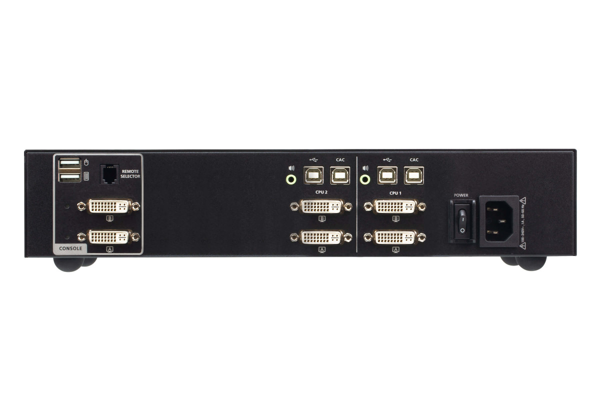2P USB Dual DVI PP4 Secure KVM CAC