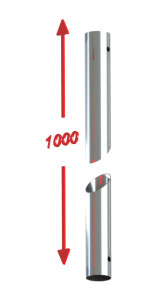 Unicol, 1000C Single Punched Hole Column 1mBlack