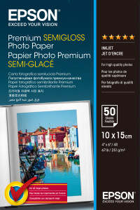 Epson, Semi-Gloss Photo Paper 50 Sheets Epson, Semi-Gloss Photo Paper 50 Sheets