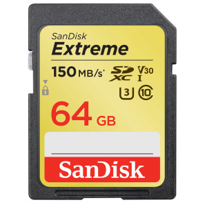 FC 64GB Ext V30 UHS-I U3 SDXC 150MBs