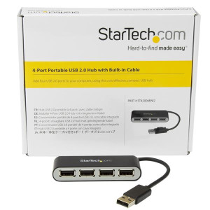 4 Port Portable USB 2.0 Hub with Cable