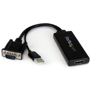 Startech, VGA-HDMI Adapter with USB Audio & Power