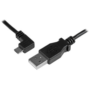 0.5m Left Angle Micro USB Cable - 24AWG