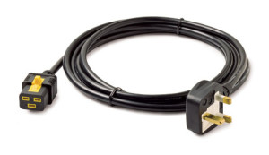 Power Cord Locking C19 to BS1363A (UK)