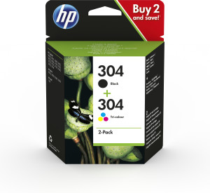 Hewlett Packard, 304 Black Tricolour Ink Twin Hewlett Packard, 304 Black Tricolour Ink Twin